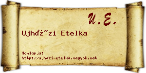 Ujházi Etelka névjegykártya